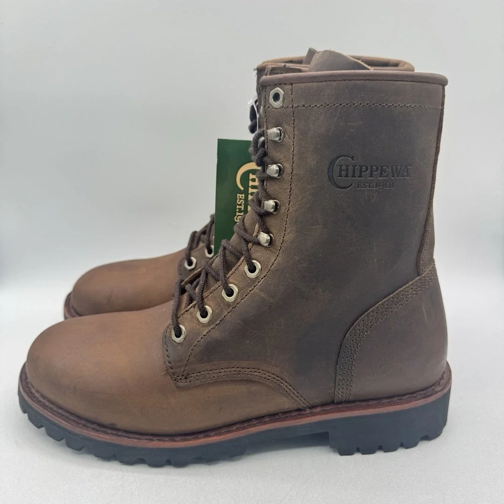 Chippewa Wood Classic 2.0 Boots Men's Size 10.5 D Brown Leather Soft Toe - Picture 10 of 16
